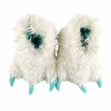 Witte monsterpoten pantoffels voor kinderen