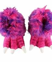 Roze monsterpoten pantoffels voor meisjes